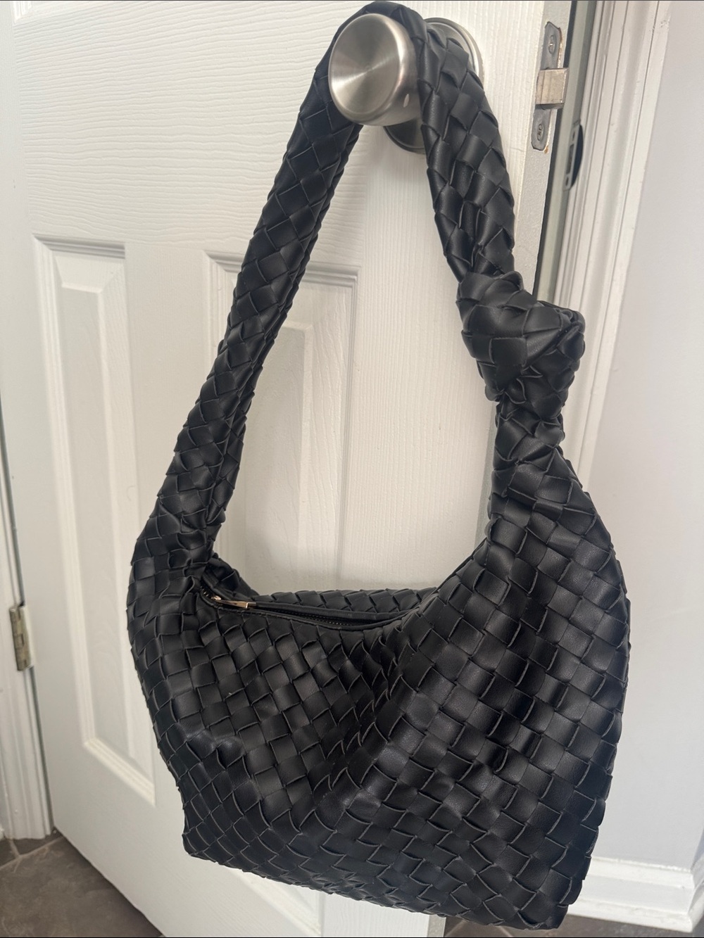 Woven Shoulder Hobo Bag - Black by A New Day 🎯
